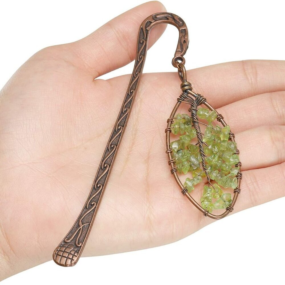 3pcs Antique Copper Metal Bookmark Beading Bookmarks with Handmade 7 Chakra Heal - Picture 4 of 7